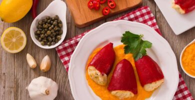 Cod stuffed pepper
